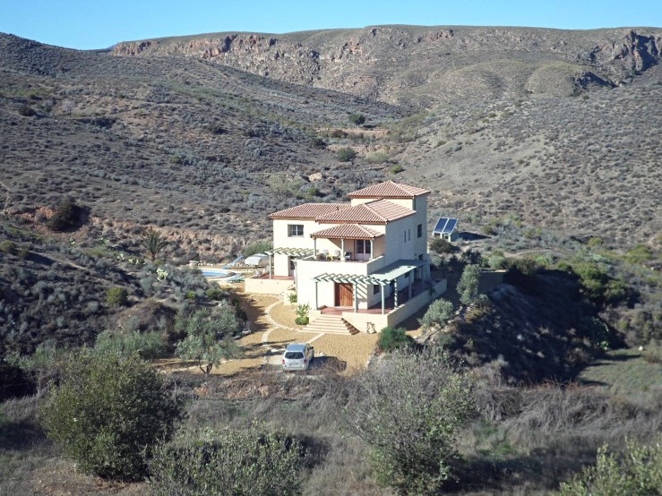 View of house from hills - front entrance
